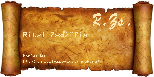 Ritzl Zsófia névjegykártya